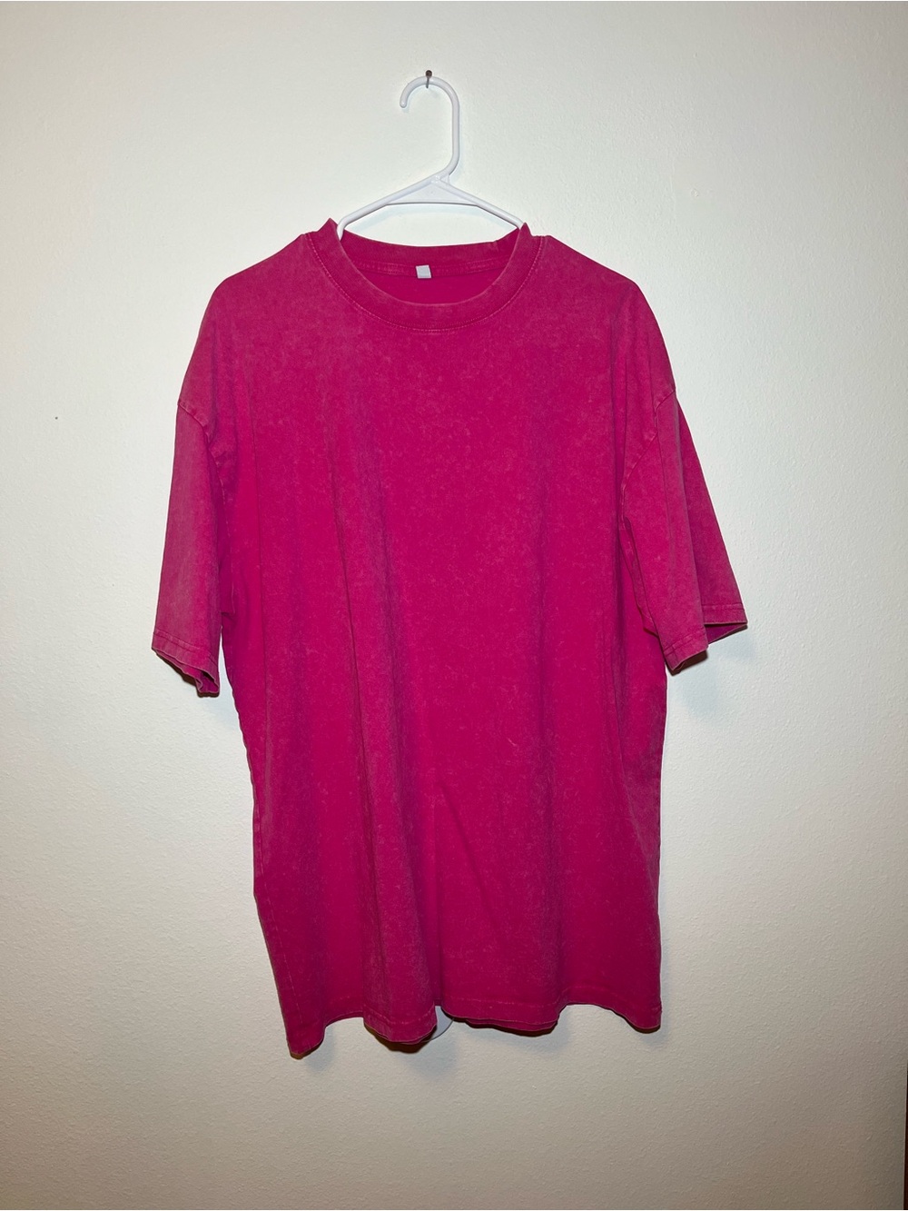 Oversized T-Shirt Pink Cotton Unisex Unbranded